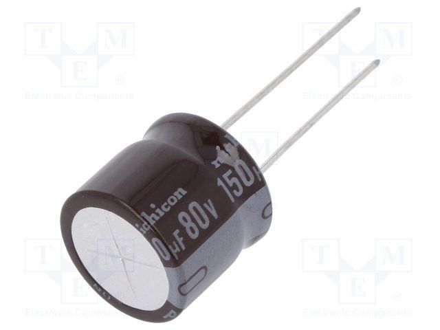 Cap Aluminum Lytic 150uF 80V 20% (16 X 15mm) Radial 7.5mm 484mA 5000h 105°C Bulk