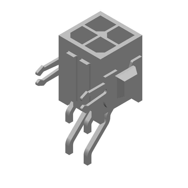 4 Pos Power Connector, RA SMD, 5A, 250V, Tin Plated