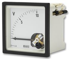 TE CONNECTIVITY / CROMPTON E243-01V-G-MT-MT Analogue Panel Meter, Shock Resistant, Calibrated at 23C, DC Voltage, 0V DC to 10V DC, 68 mm