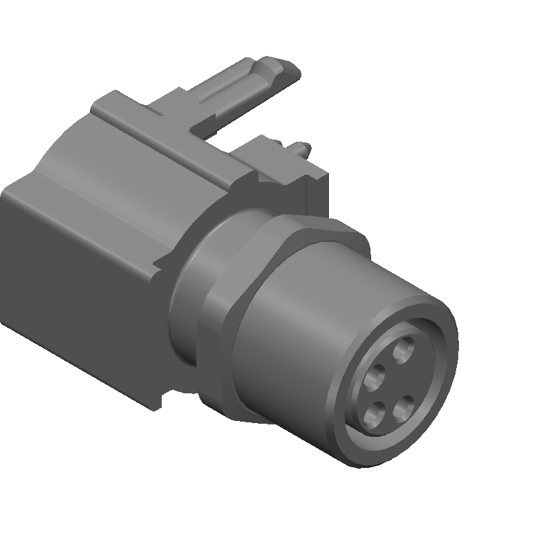 4 Pos Female Circular Connector, Right Angle, Solder, IP67