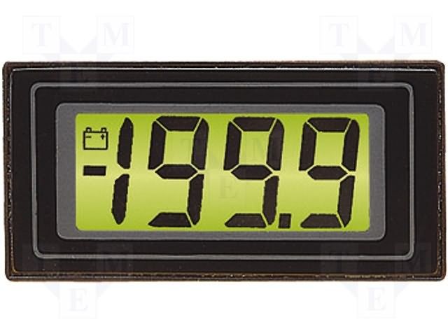 LASCAR         DPM125-BL             Digital Panel Meter, , 3-1/2 Digits, DC Voltage, 0mV to 200mV