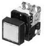 Switch Push Button N.O. SPST Flush Square Button Alternate Contact Screw Panel Mount