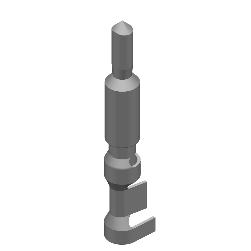 Power Pin Connector, 19A, 600V, Male, Crimp, Tin/Gold
