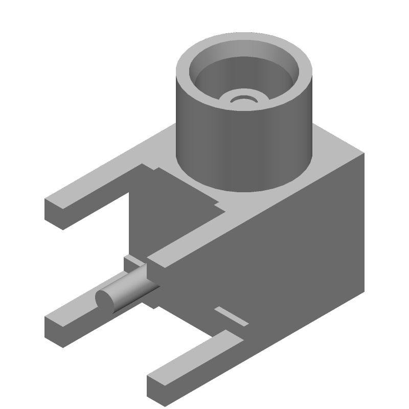MCX Receptacle, Right Angle, 6GHz, 50 Ohm, Gold Plated