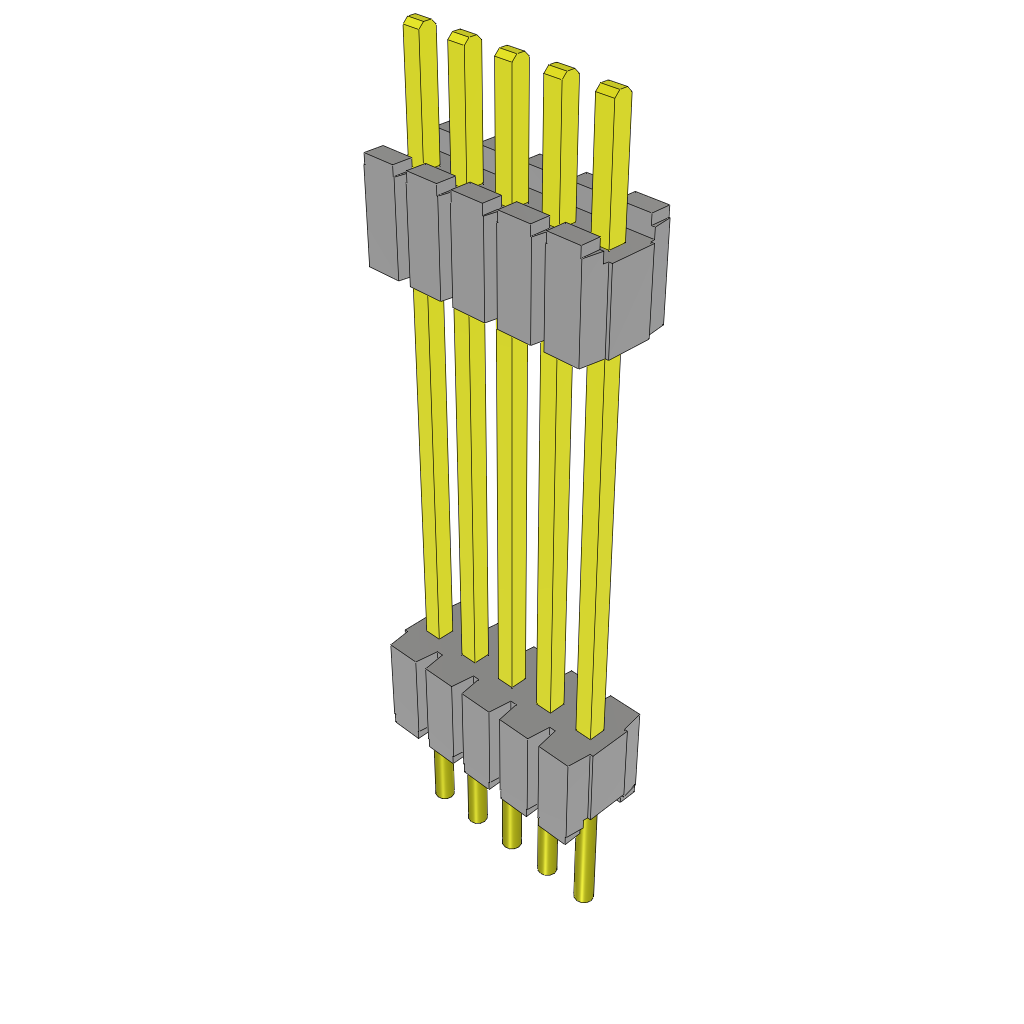Conn Board Stacker HDR 5 POS 1.27mm Solder ST Thru-Hole Layer