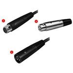 3 Pin XLR Male Connector, Straight, Cable Mount, 15A, 125V