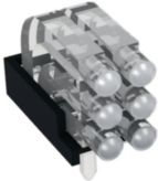 MENTOR   1296.2023   Light Pipe, Miniature Triple Line, 14.45 mm, Circular, 6 Pipes, Transparent, PC Board