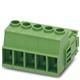 6 Pos Terminal Block, 41A, 600V, Screw, RA, Green