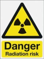 Radiation Sign with English Text Vinyl, 150 x 200mm 5 Hazard Warning Label