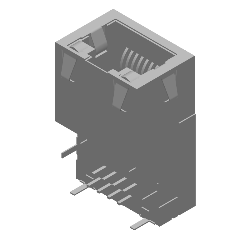 RJ45 Connector, Shielded, Right Angle, 1x1, 8P8C, Gold Plated Bronze
