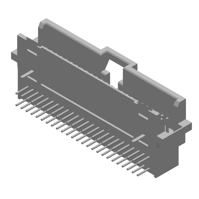 50 Pos 1.27mm RA Shrouded Header, Gold, 1A, 30V, Thru-Hole