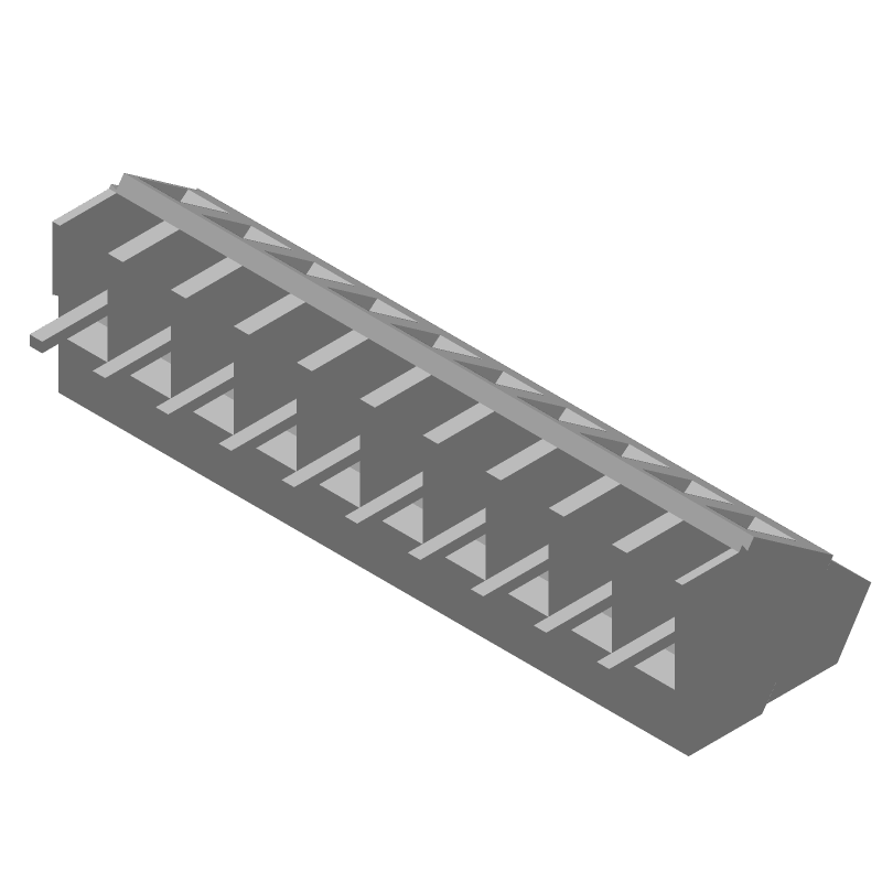 10 Pos Terminal Block, 5mm Pitch, 300V, 17.5A, Solder TH