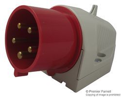 WALTHER   630   Power Entry Connector, 32 A, 400 V, Plug, 1 Outlet, Panel Mount