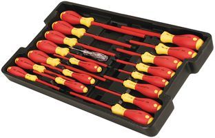 SCREWDRIVER SET ASST W/TRAY 19PC