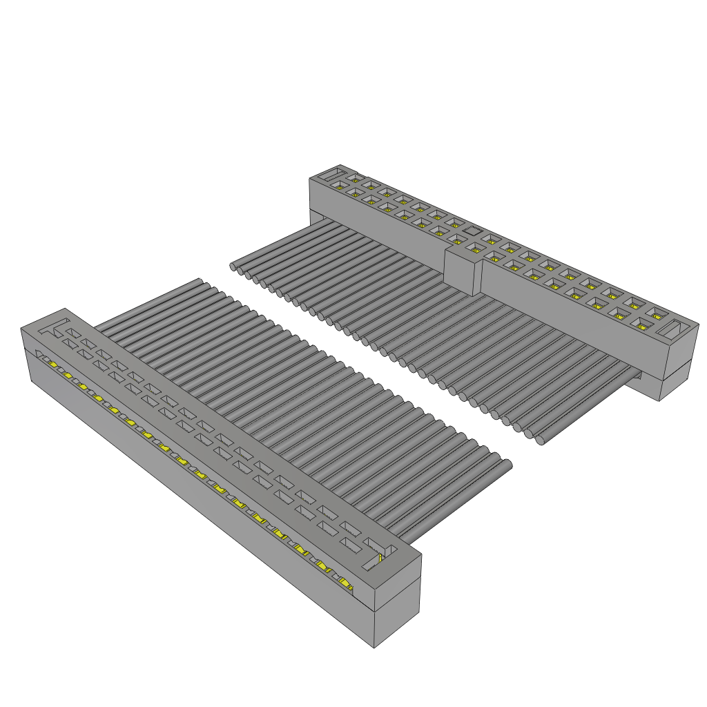 Cable Assembly Flat Ribbon 0.076m 28AWG IDC Connector to IDC Connector 34 to 34 POS SKT-SKT IDT-IDT Bulk
