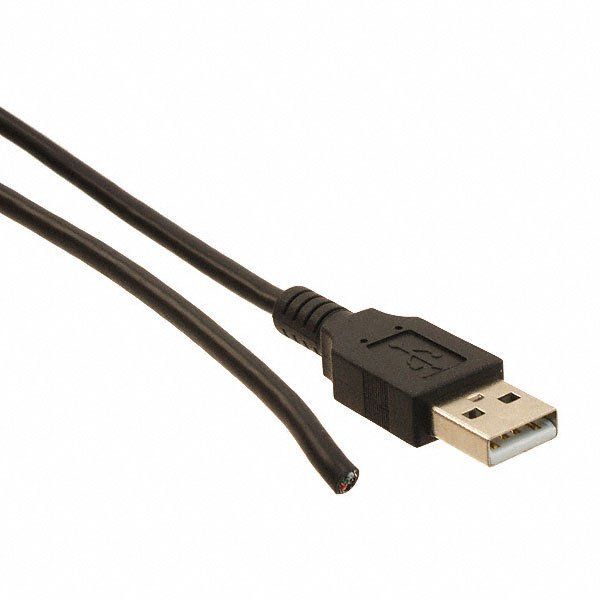 USB Type-C Cable Assembly, 3ft, 28AWG, Shielded, Male Crimp