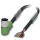 Sensor/actuator cable, 12-position, PVC, black RAL 9005, free cable end, on Socket angled M12 SPEEDCON, A-coded, cable length 1.5 m
