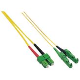 FO cable 9/125um E2000 APC/SC-APC 3.00 m yellow, E2ASCA09DYE3, FibreFab