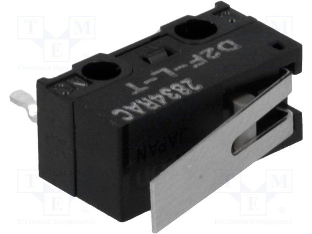 SPDT Microswitch, 3A, 125VAC, Lever, Solder, Through Hole