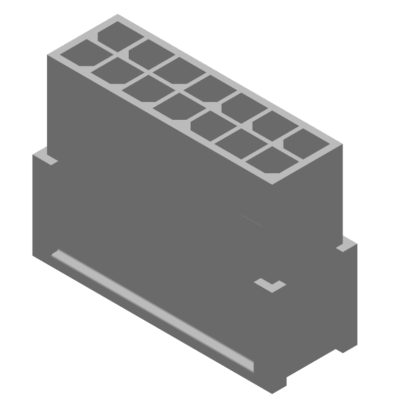 14 Pos Wire Housing, 5A, 250V, Crimp, Straight, Black