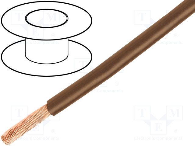 16AWG Stranded Hook-Up Wire, 600V, 105°C, Brown, 100ft