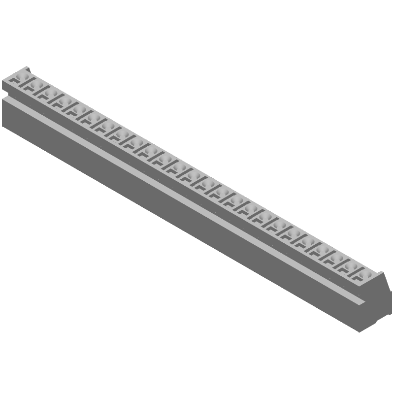 25 Pos Terminal Block, 5mm Pitch, 12A, 300V, Screw, Cable Mount