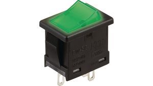 Illuminated Rocker Switch SPST 9A 250VAC Green LED