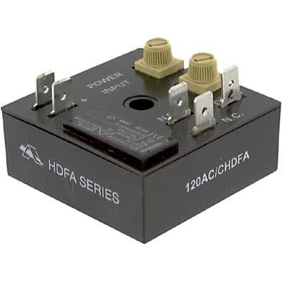 Relay;  SSR;  Timing;  Flasher;  SPDT-NO/NC;  Cur-Rtg 10A;  Ctrl-V 120AC;  0.6-60 sec.