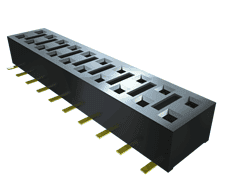 22-Contact Receptacle Header, 2.54mm Pitch, Solder Termination, Gold Plating
