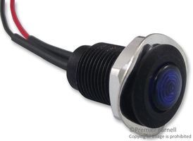 OXLEY         OXL/CLH/100/FL30/BLUE             LED Panel Mount Indicator, Blue, 10.15 mm, 3.6 VDC, 20 mA, 1.2 cd, IP66