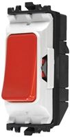 Red 20 A Red Wall Switch Rocker, 1 Way Clip In Semi Gloss MK Grid, 250 V ac Not Illuminated IP2X Urea Formaldehyde 38mm