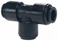 John Guest PM Pneumatic Tee Tube-to-Tube Adapter, Push In 8 mm