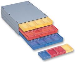 Storage Cabinet, 3 Drawer, Varicol, Plastic, 107mm x 267mm x 355mm