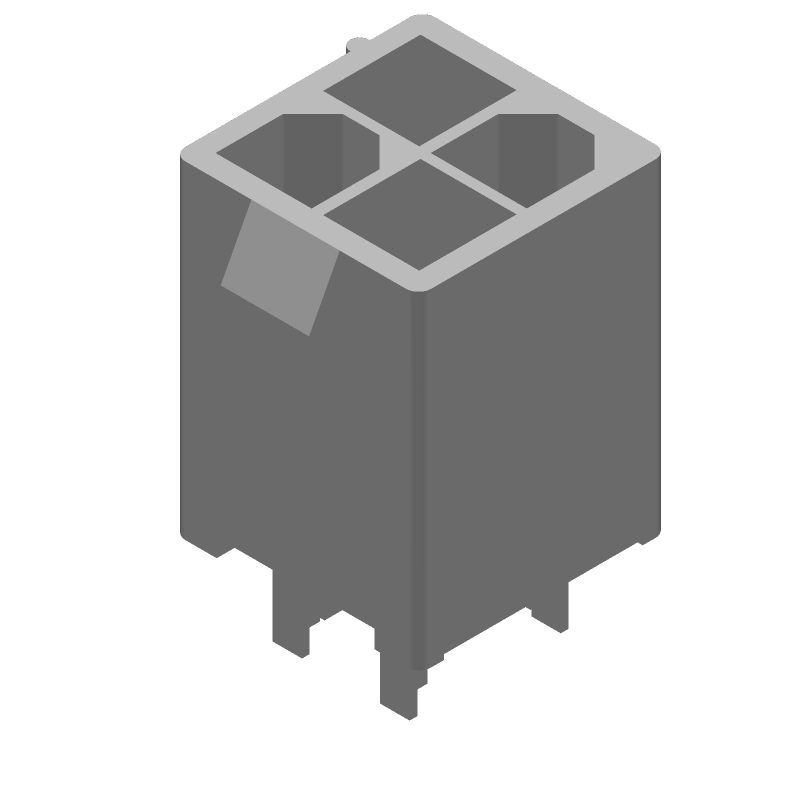 4 Pos 9A 600V Wire-to-Board Male Pin Power Connector, 4.2mm Pitch