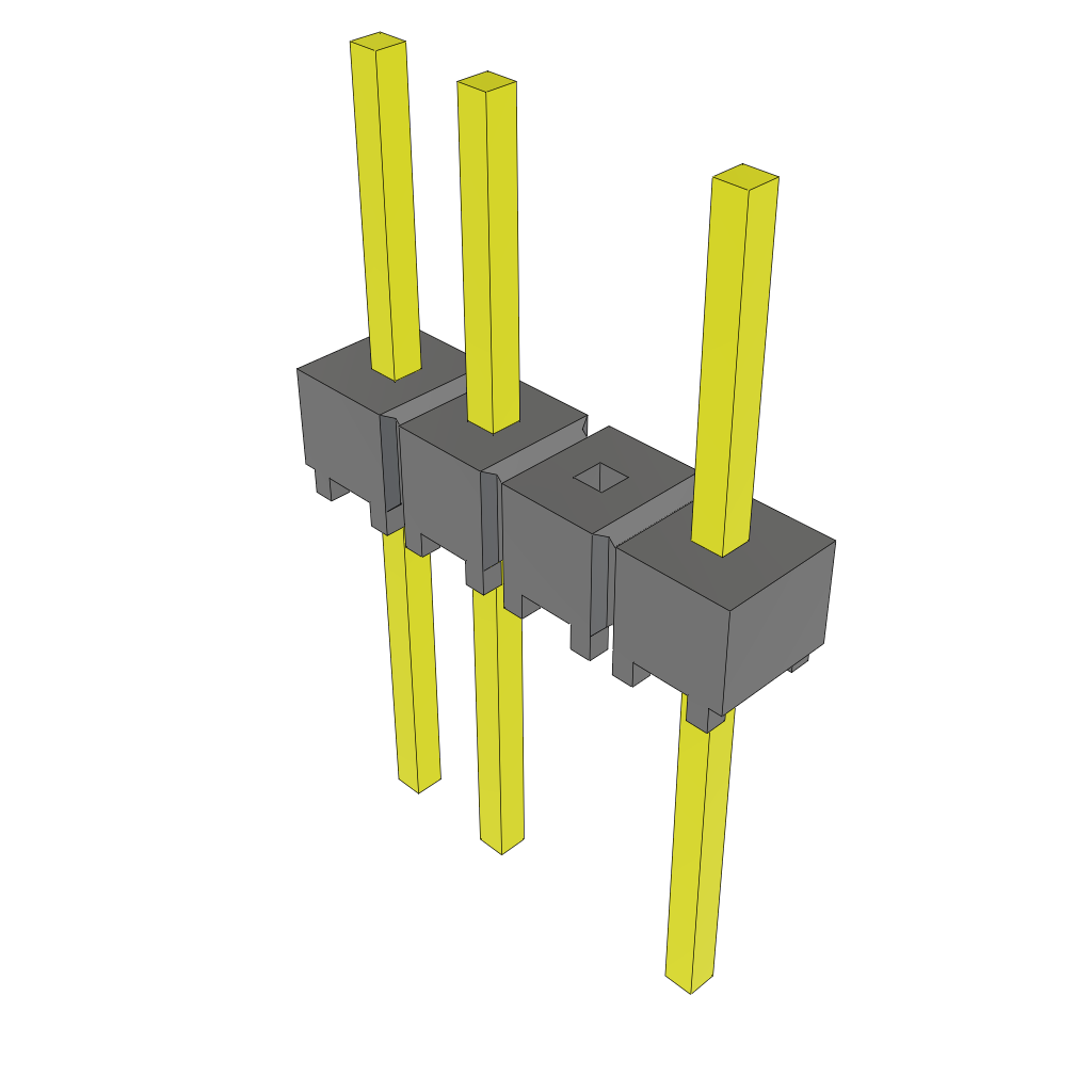 Unshrouded 4-Contact 2.54mm Pitch HDR Header, -55°C to 125°C, Through Hole Mount