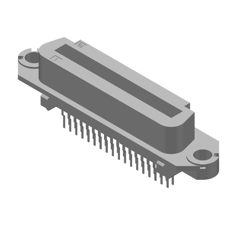 36 Pos, 2 Row, Edge Mount Connector, Gold/Tin Plating