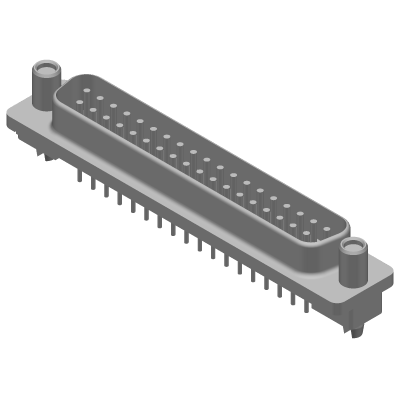 37 Pos D-Sub Connector, Male, Straight, Solder, Metal Shell, 250V