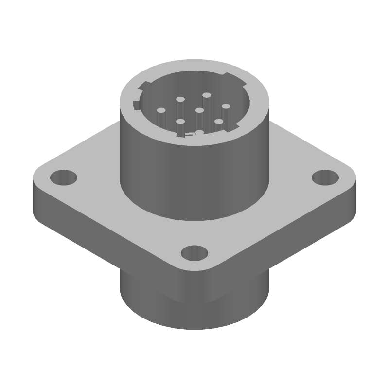 8 Pos Receptacle, Wire-to-Panel, Crimp, 250V, Size 11