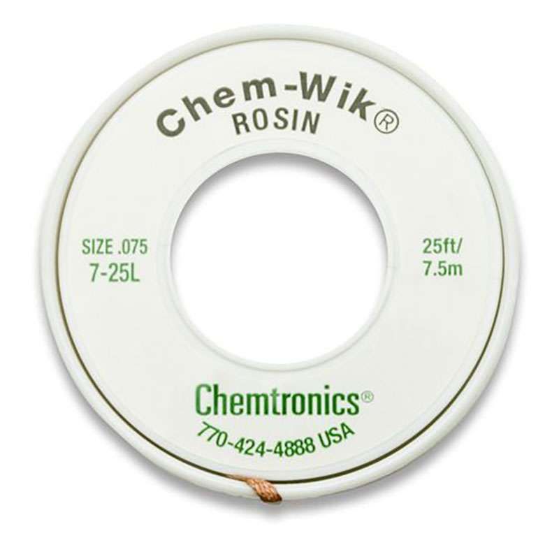 CHEMTRONICS   7-25L   BRAID, DESOLDERING, ROSIN, 25FT