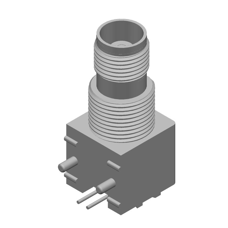 TNC RF Connector, Female, Right Angle, 4GHz, 50 Ohm, PCB Mount