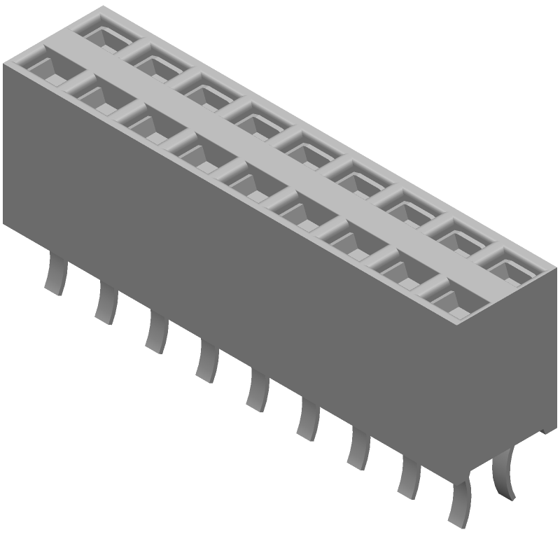 9 Pos 2.54mm Female Socket Header, Straight, Thru-Hole, 3A