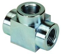 Enerpac Hydraulic Tee Threaded Adapter FZ1612, Connector A NPT 3/8 Female Connector B NPT 3/8 Female