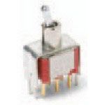 Switch Toggle ON OFF ON DPDT Round Toggle PC Pins 5A 250VAC 28VDC PC Mount with Bracket