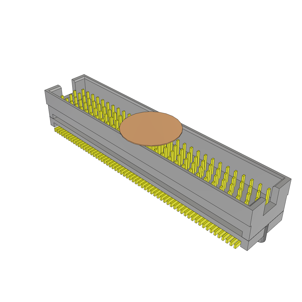 120-Contact 4-Row Male Header, 0.635mm Pitch, Solder Termination