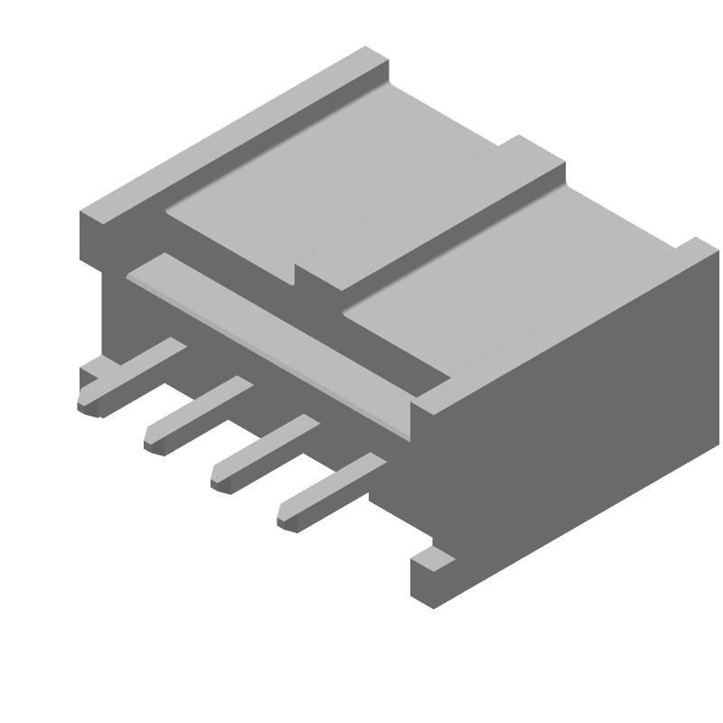 4 Pos 1 Row Male Header, 2.54mm Pitch, Solder, 3A, 350V