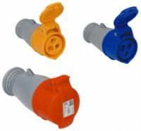 Pin & Sleeve Connector, 32 A, 250 V, Cable Mount, Socket, 2P+E, Blue