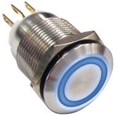 Push-button Switch 16.5 mm 250 VAC 3 A 1 change-over (CO), AV02L-B32-M3-FR-G-24V, Taiway