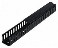 Betaduct Black PVC Open slot Slotted Trunking Slotted Panel Trunking, W50 mm x D50mm, L2m