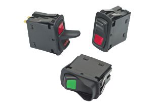 Illuminated Rocker Switch DPDT 20A 12VDC Green LED Quick Connect
