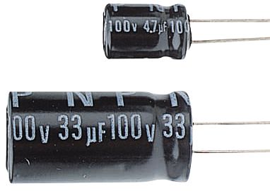 Aluminium Electrolytic Capacitor 4.7 uF 35 VDC, NKR4R7M1VD11-U, Jamicon